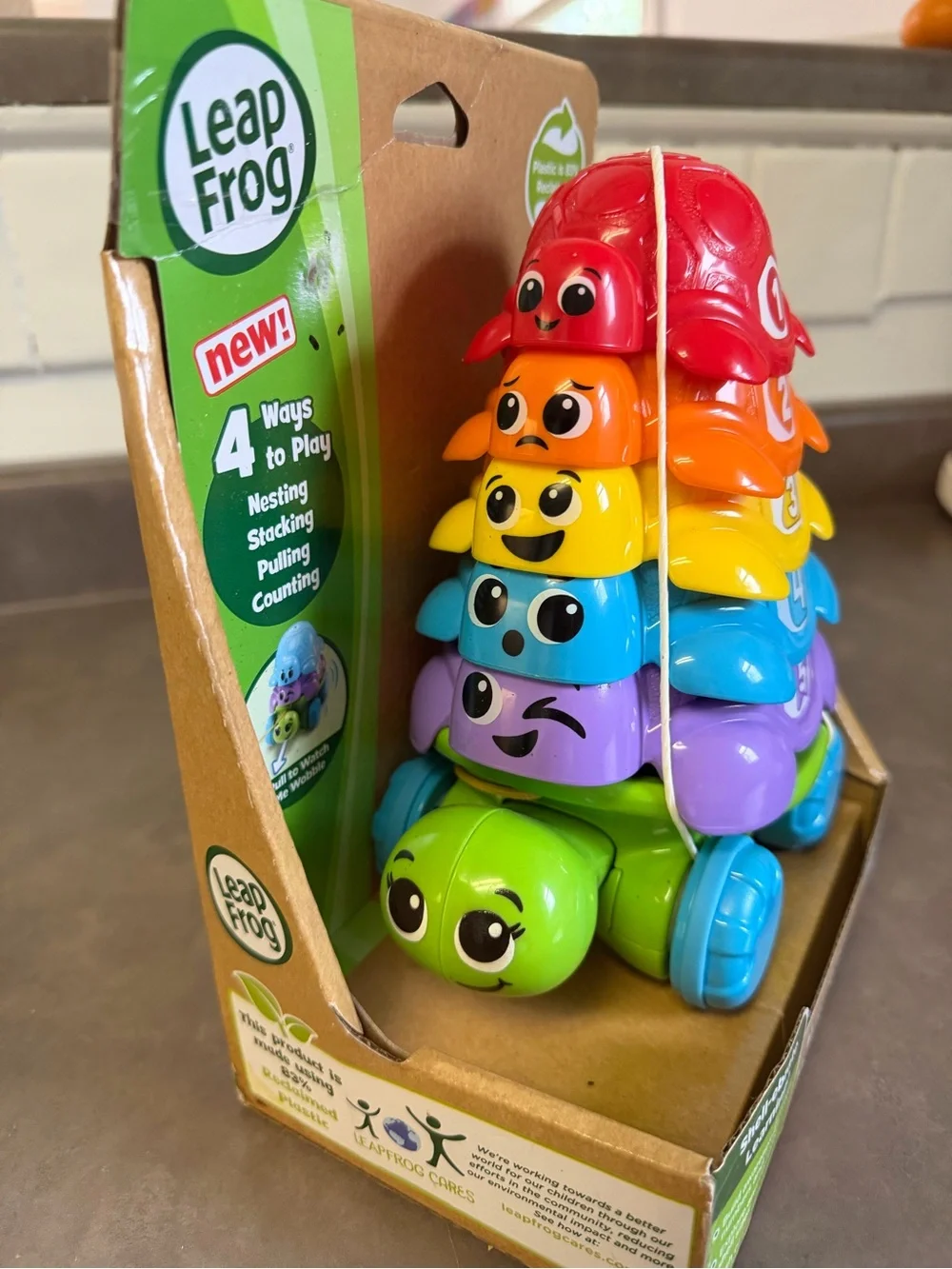 Leap Frog Nest & Count Turtle Tower - Rainbow Stacking Toy